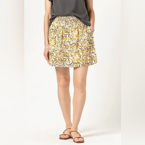 Brand New Lilla P Printed Voile Smocked Waist Skirt, Size XL